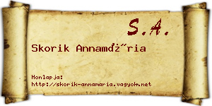 Skorik Annamária névjegykártya
